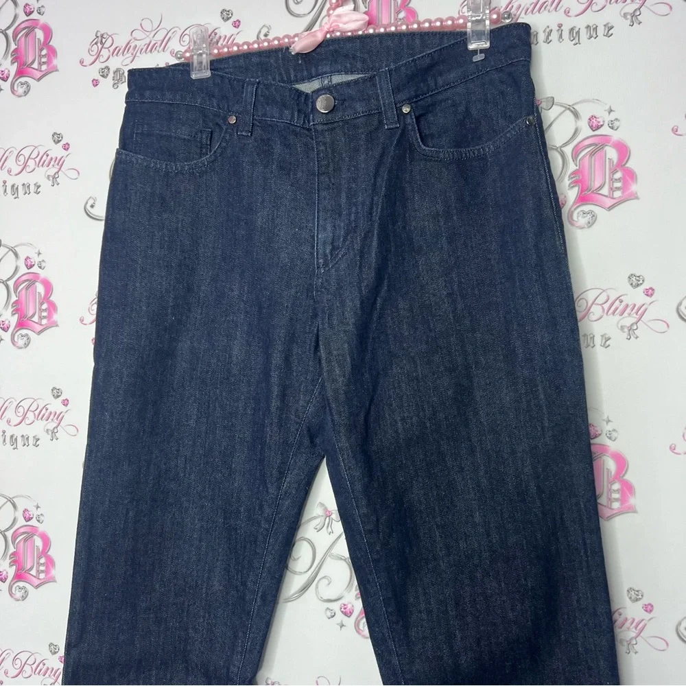 Versace jeans Medusa logo metal emblem buttons charm straight leg dark wash 💎 - Picture 8 of 16